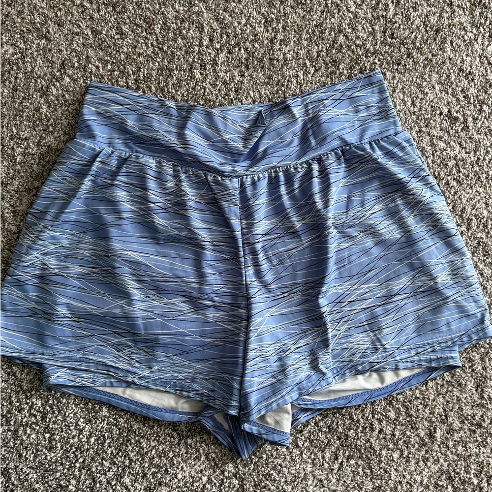 LuLaRoe Blue Patterned Athletic Shorts